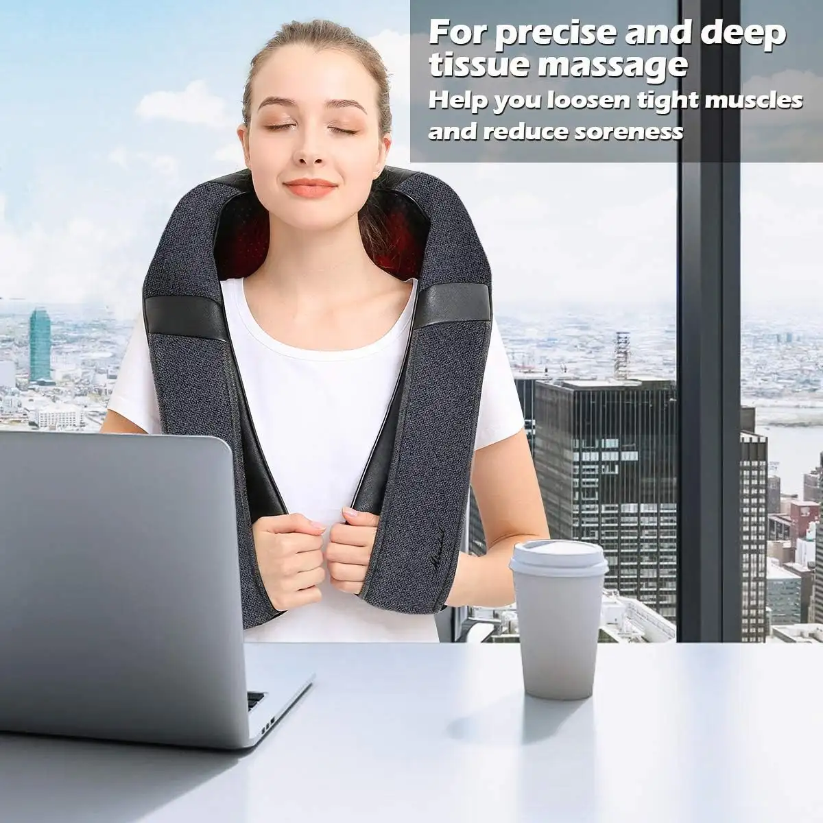 Mirakel Neck Massager with Heat, Shiatsu Shoulder Massager - 71vobSbQjL._AC_SL1200_